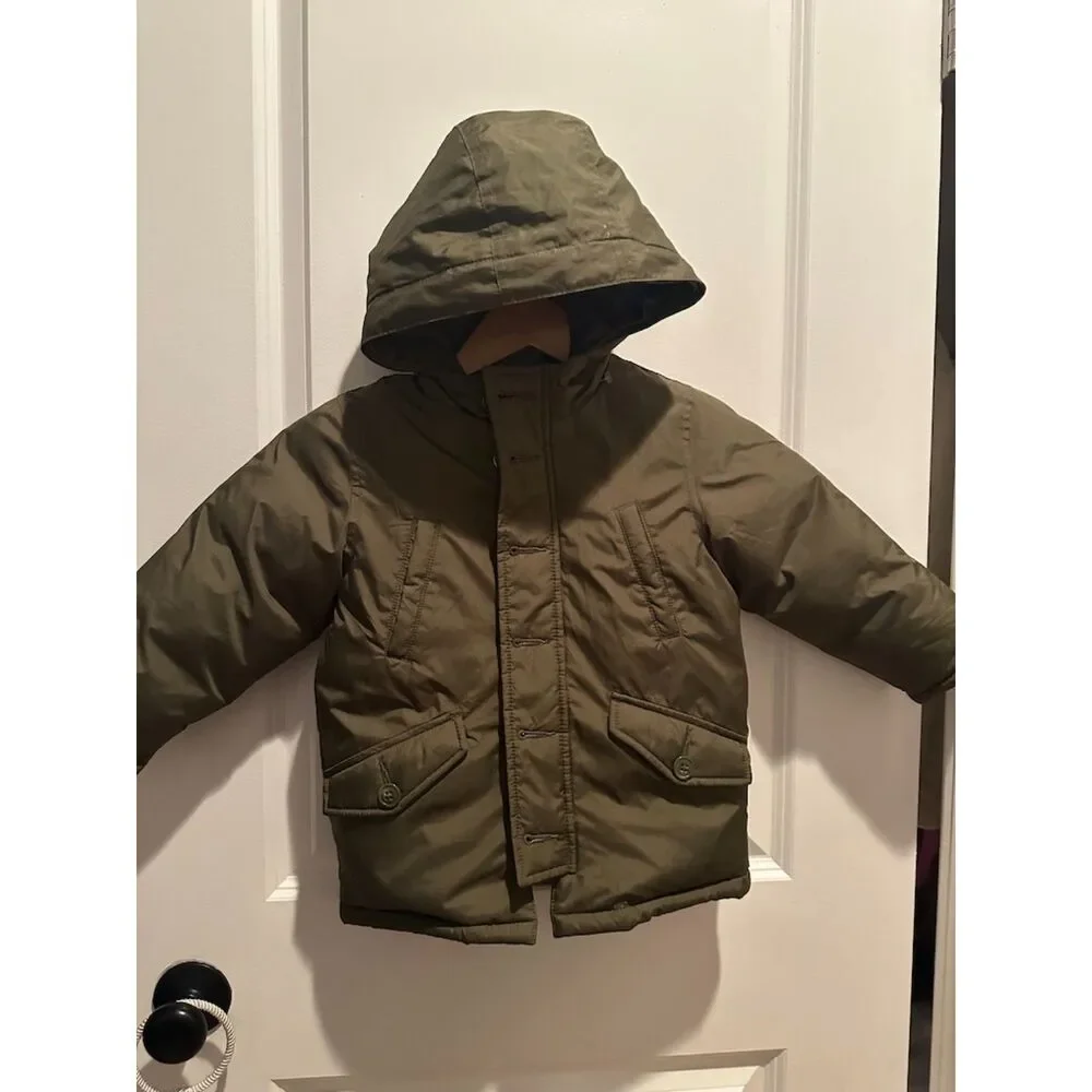 Baby Gap Green Unisex ToddlerPuffer Jacket with Hood Size 3